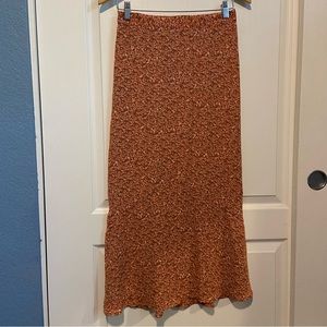 Pink Floral Maxi Skirt